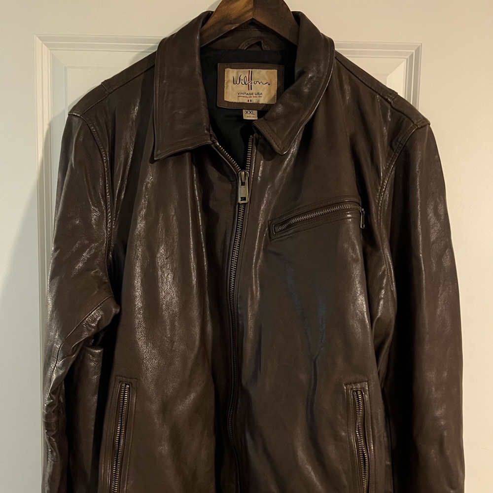 Mens leather jacket XXLarge